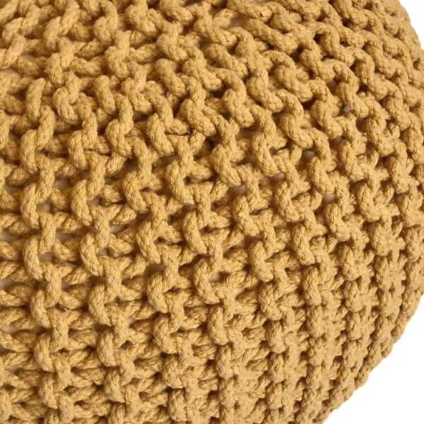 Pouf tabouret tricoté Ø 45 H 30 cm pouf d'assise cm coussin de sol tricoté – Image 2