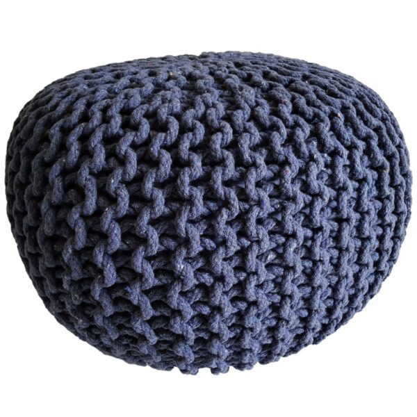 Pouf tabouret tricoté Ø 45 H 30 cm pouf d'assise cm coussin de sol tricoté