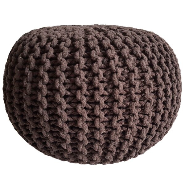 Pouf tabouret tricoté Ø 45 H 30 cm pouf d'assise cm coussin de sol tricoté – Image 2