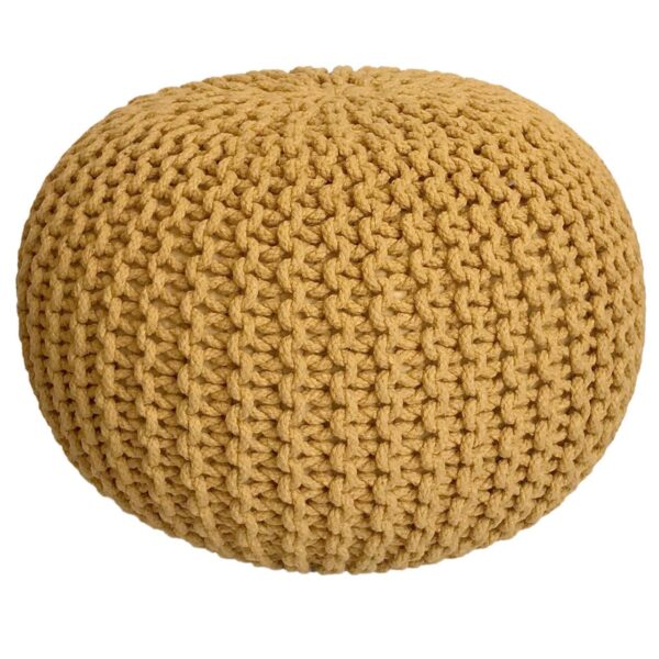 Pouf tabouret tricoté Ø 45 H 30 cm pouf d'assise cm coussin de sol tricoté