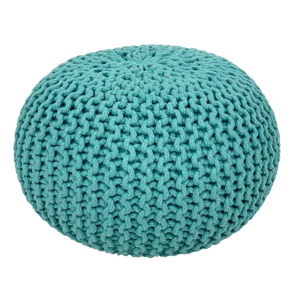 Pouf tabouret tricoté Ø 45 H 30 cm pouf d'assise cm coussin de sol tricoté