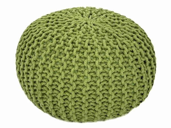 Pouf tabouret tricoté Ø 45 H 30 cm pouf d'assise cm coussin de sol tricoté – Image 2