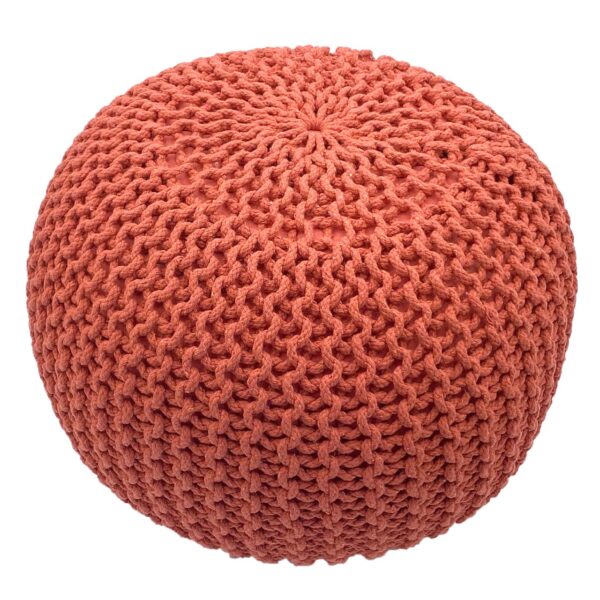 Pouf tabouret tricoté Ø 45 H 30 cm pouf d'assise cm coussin de sol tricoté – Image 2
