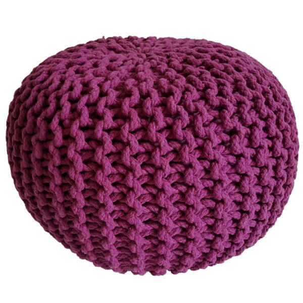 Pouf tabouret tricoté Ø 45 H 30 cm pouf d'assise cm coussin de sol tricoté