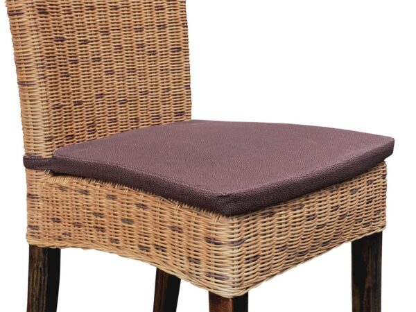 Chaise de salle à manger en rotin, chaise de jardin d'hiver en osier durable Cardine cabana marron – Image 7