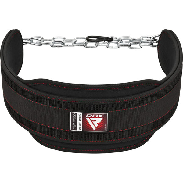 RDX T7 Noir Formation De Poids Ceinture De Musculation Avec Chaîne – Image 2