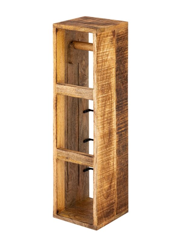 Porte papier toilette porte papier toilette bois 17x17 H 65 cm porte papier toilette carré bois de manguier – Image 5