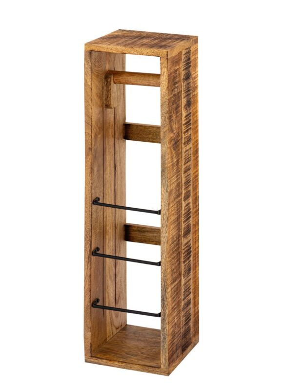 Porte papier toilette porte papier toilette bois 17x17 H 65 cm porte papier toilette carré bois de manguier – Image 2