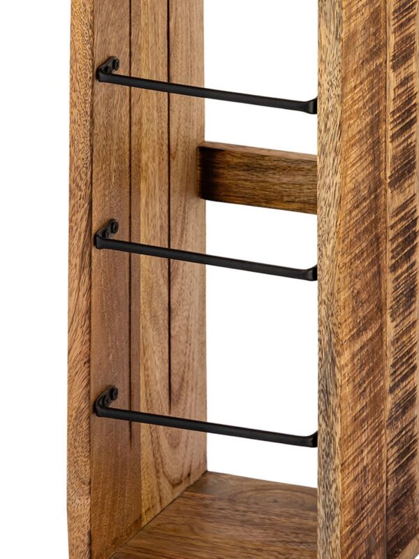 Porte papier toilette porte papier toilette bois 17x17 H 65 cm porte papier toilette carré bois de manguier – Image 8