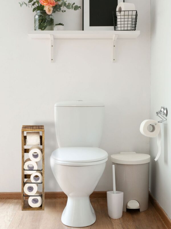Porte papier toilette porte papier toilette bois 17x17 H 65 cm porte papier toilette carré bois de manguier – Image 9