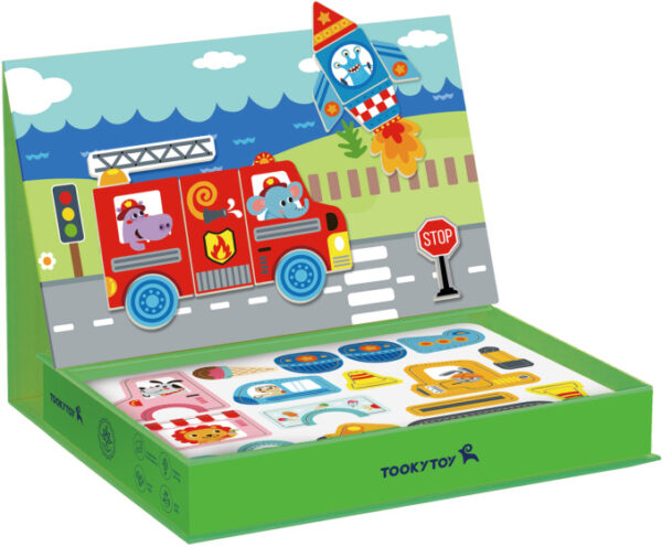 Educational toys Tableau magnétique en bois éducatif Transport 80 pièces - Tooky Toy – Image 9