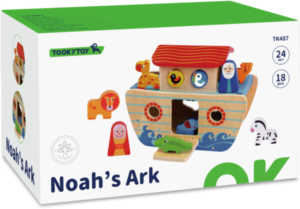 Educational toys Noah's Ark Formes en bois Bateau 24 mois 18 pièces - Tooky Toy – Image 8