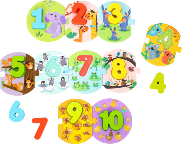 Educational toys Puzzle des chiffres Jouet éducatif en bois 20 pièces - Tooky Toy – Image 10