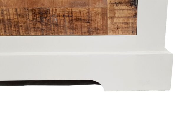Meuble TV bas meuble TV L 114 H 45 cm meuble TV en bois massif Ibiza blanc bois de manguier massif – Image 6