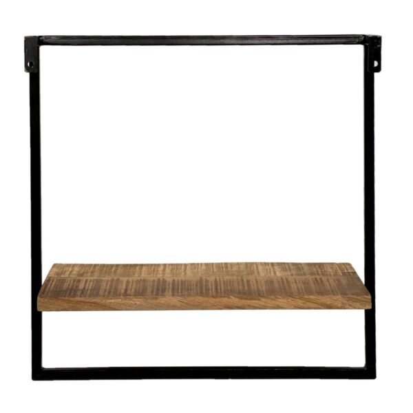 Étagère suspendue étagère murale étagère à livres bibliothèque 50x50x25 cm dock cadre en métal noir – Image 5