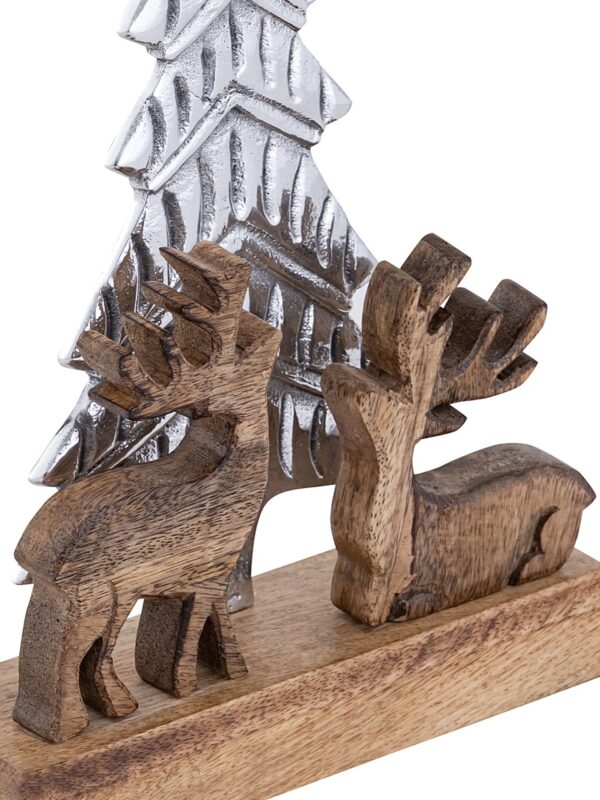 Figurine décorative Sapin de Noël avec cerf 20x31cm Masterbox 8 pièces Décoration de Noël en aluminium – Image 5