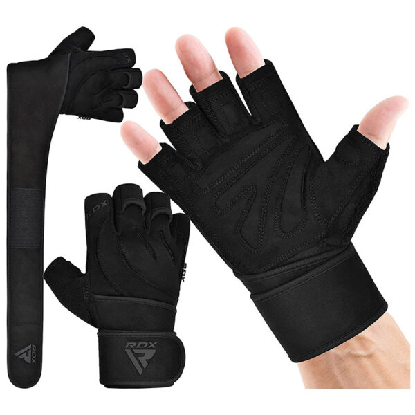 RDX L4 Gants Mitaines de Musculation Gants d'Haltérophilie noir XL – Image 2