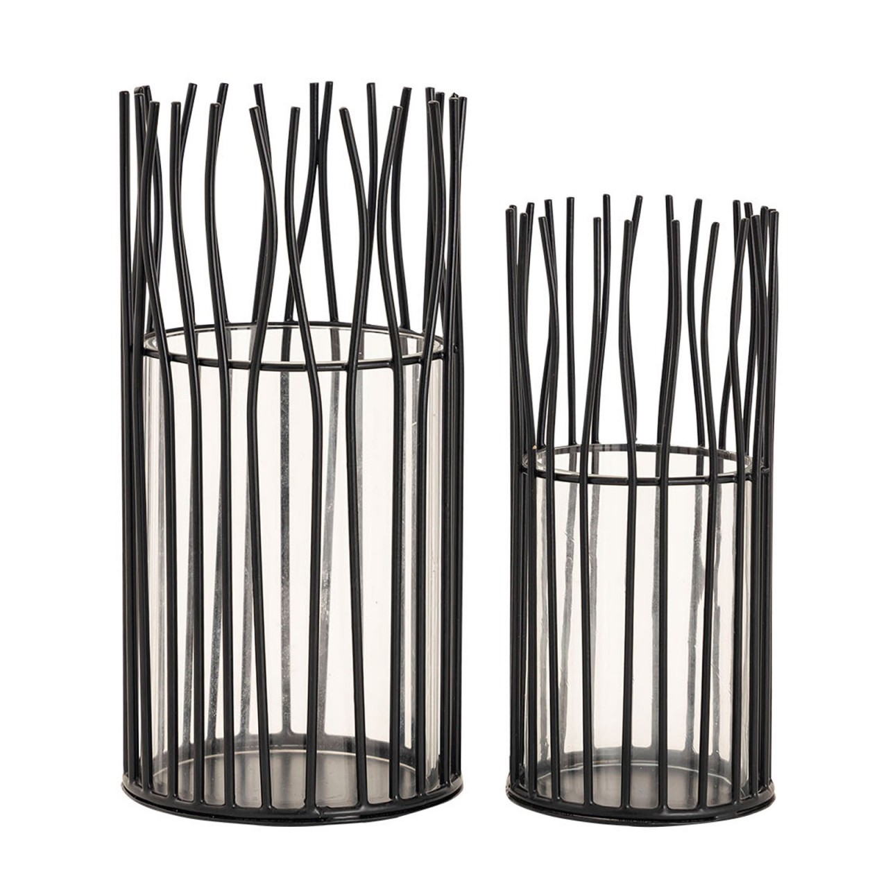 Lanterne set de 8 pièces 2 x 4 bougeoirs VE photophore Loft noir ou argent bougeoir – Image 3