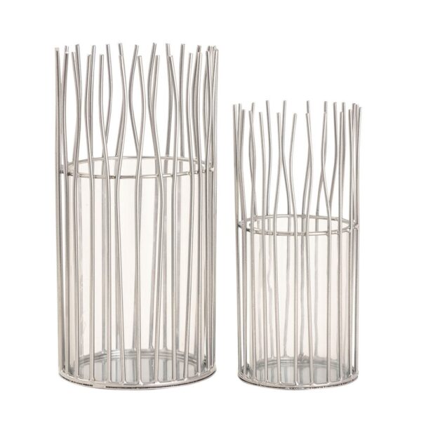 Lanterne set de 8 pièces 2 x 4 bougeoirs VE photophore Loft noir ou argent bougeoir – Image 3