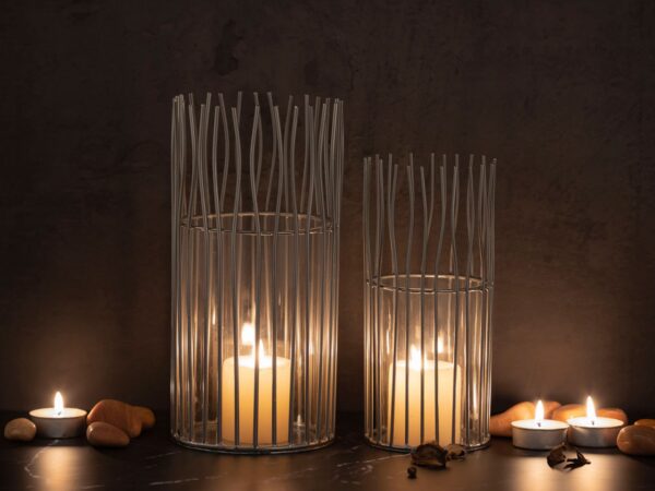 Lanterne set de 8 pièces 2 x 4 bougeoirs VE photophore Loft noir ou argent bougeoir – Image 4