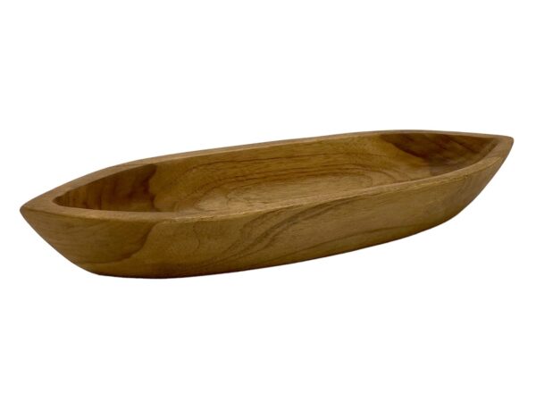 Bol en teck 45x13cm en forme de bateau Produit naturel unique en teck massif – Image 4