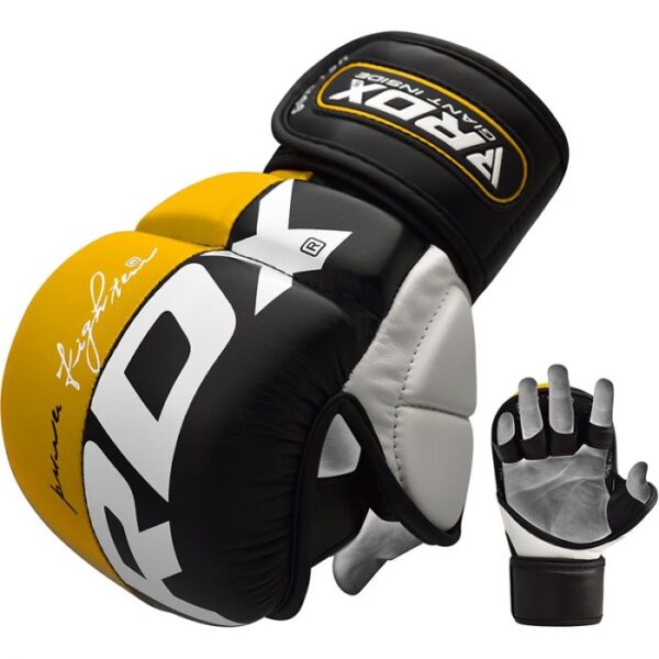 RDX T6 Entraînement MMA Gants de Grappling 7oz Jaune L – Image 2