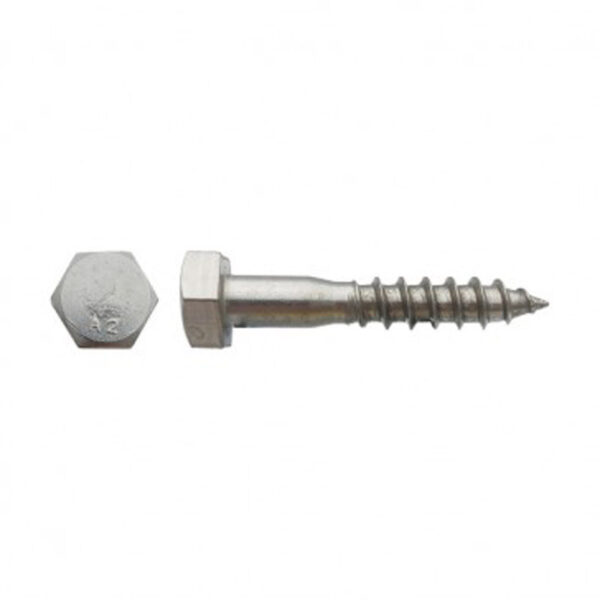 Vis à bois tête hexagonale (Tirefond) Inox A2 - 6 x 40 mm- Vendu par 200