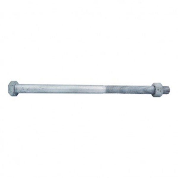 Boulon charpente bois tête hexagonale 20 x 225 mm galvanisé à chaud- Vendu par 25