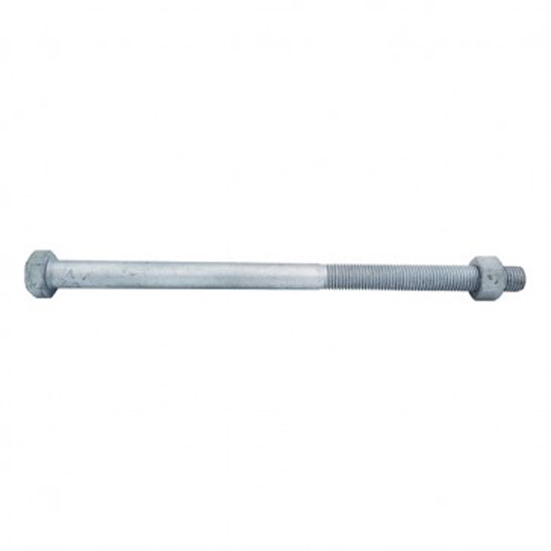 Boulon charpente bois tête hexagonale 12 x 250 mm galvanisé à chaud- Vendu par 50
