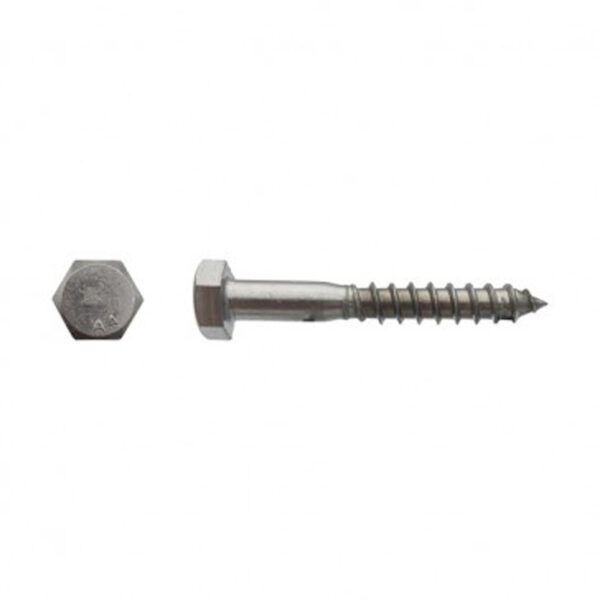 Vis à bois tête hexagonale (Tirefond) Inox A4 - 6 x 40 mm- Vendu par 200