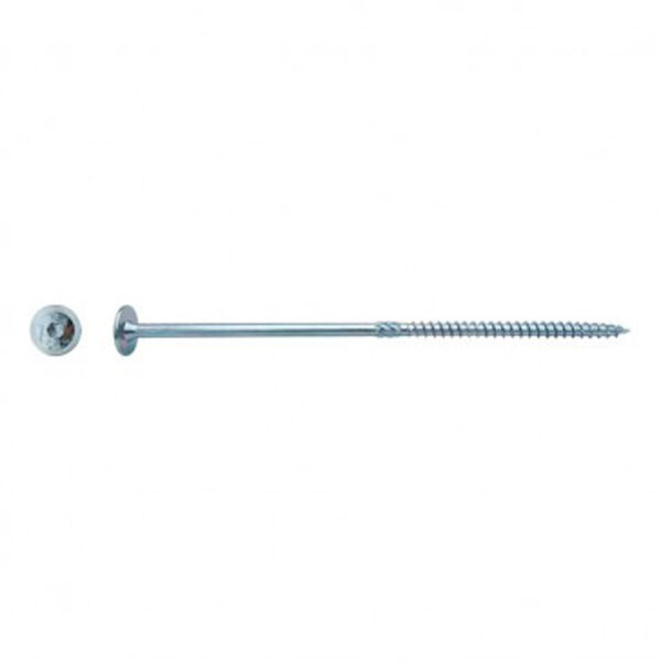 Vis pour construction bois tête ronde large Torx® Zingué - 8 x 140 mm- Vendu par 50