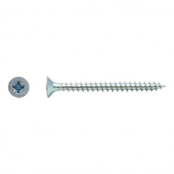 Vis pour panneaux agglomérés tête fraisée Pozidriv® Zingué - 5 x 80 mm- Vendu par 200