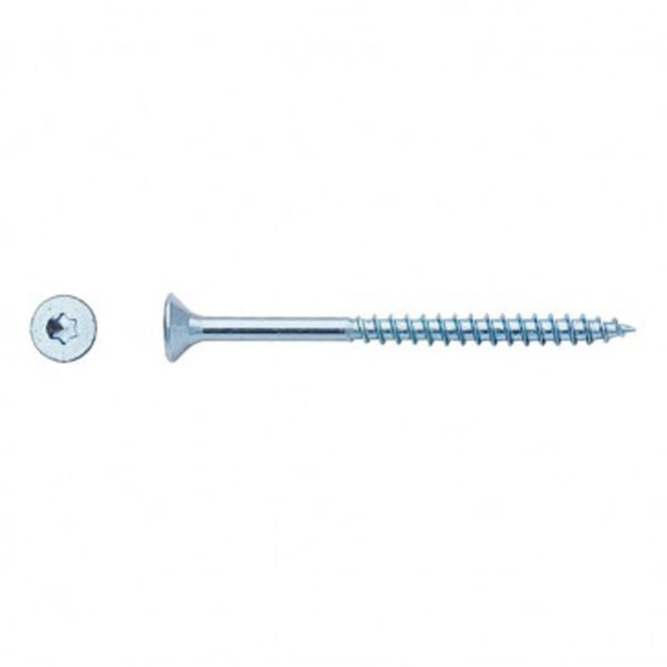 Vis pour panneaux agglomérés tête fraisée Filetage Partiel Torx® Zingué - 6 x 70 mm- Vendu par 150