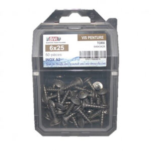 Vis pour penture Torx® Inox A2 - Coque de 50 pièces - 6 x 50 mm- Vendu par 4