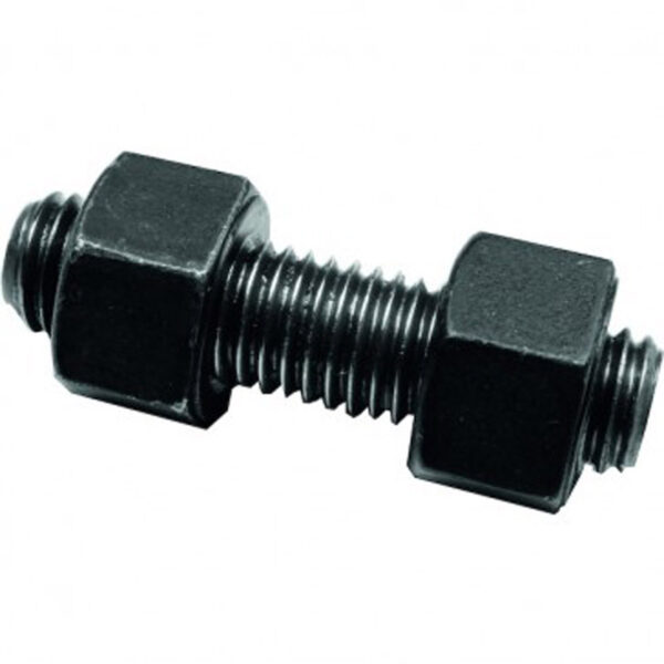 Filet à 193 ASTM B7 + 2 écrous ASTM A194 2H montés brut 16 x 80 mm- Vendu par 25
