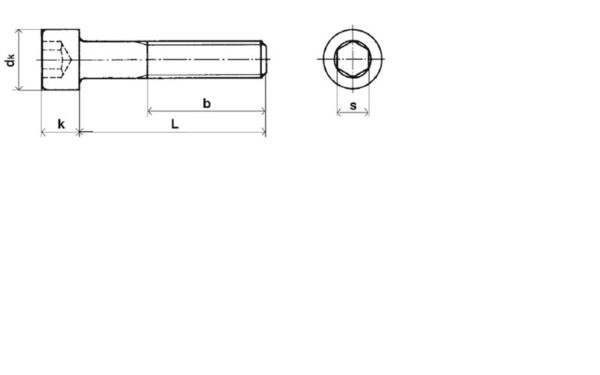 Vis tête cylindrique six pans creux (CHC) DIN 912 classe 8,8 brut - 6 x 50 mm- Vendu par 100 – Image 2