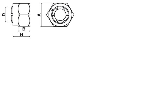Écrou frein vis classe 8 Zingué - 10 mm – Image 2