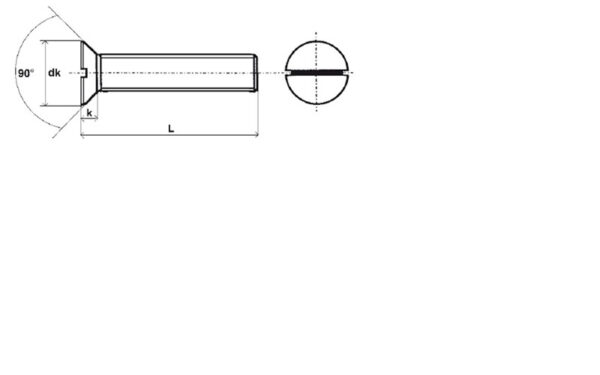 Vis à métaux tête fraisée fendue Laiton - 8 x 40 mm- Vendu par 100 – Image 2