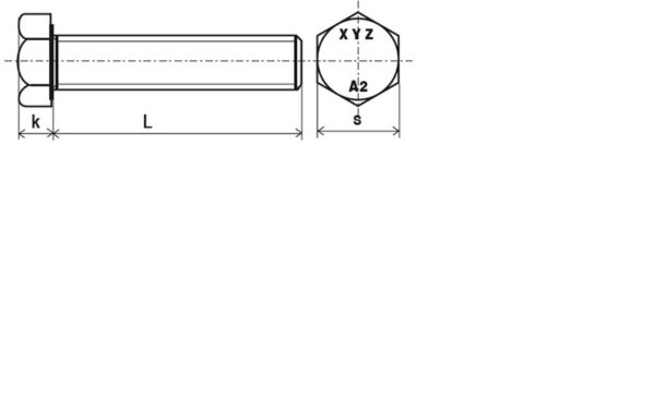 Vis tête hexagonale totalement filetée Inox A2 - 8 x 20 mm- Vendu par 200 – Image 2