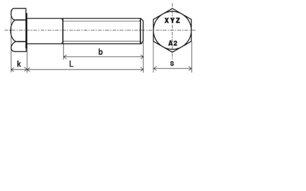 Vis tête hexagonale filetage partiel Inox A2 - 10 x 55 mm- Vendu par 100 – Image 2