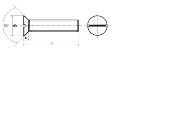 Vis à métaux tête fraisée fendue Inox A2 - 6 x 80 mm- Vendu par 100 – Image 2