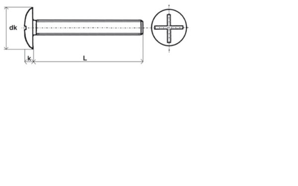 Vis poêlier tête ronde large fendue Inox A2 - 6 x 40 mm- Vendu par 200 – Image 2