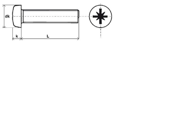 Vis à métaux tête cylindrique bombée large Pozidriv® Inox A2 - 5 x 12 mm- Vendu par 500 – Image 2