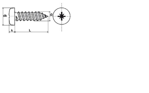 Vis à tôle tête cylindrique bombée large Pozidriv® Inox A2 - 6,3 x 31,7 mm- Vendu par 200 – Image 2