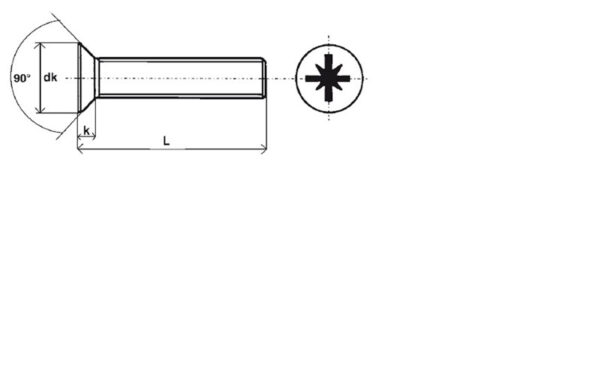 Vis à métaux tête fraisée Pozidriv® Inox A4 - 6 x 80 mm- Vendu par 100 – Image 2