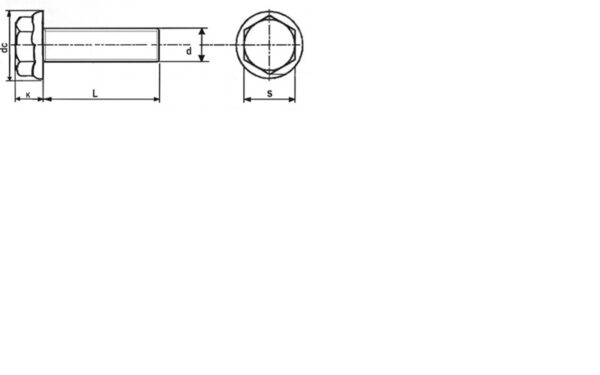 Vis tête hexagonale à embase crantée 8.8 Zingué - 6 x 25 mm- Vendu par 500 – Image 2