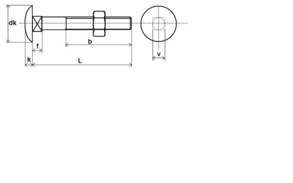 Boulon tête ronde collé carré (TRCC) Zingué - 10 x 300 mm- Vendu par 25 – Image 2