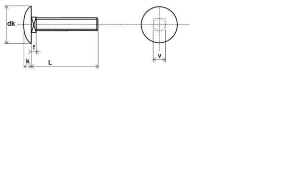 Vis TRCC collet réduit Zingué - 6 x 20 mm- Vendu par 200 – Image 2