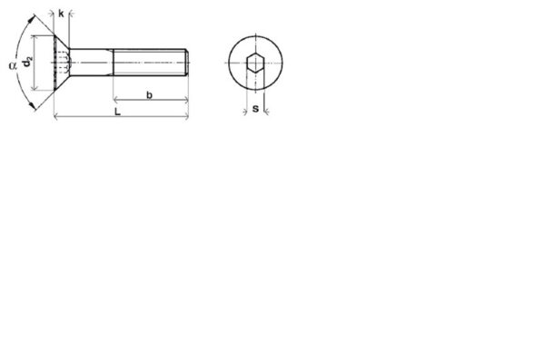 Vis tête fraisée six pans creux (FHC) DIN 7991 classe 10.9 Zingué dégazé - 12 x 45 mm- Vendu par 50 – Image 2