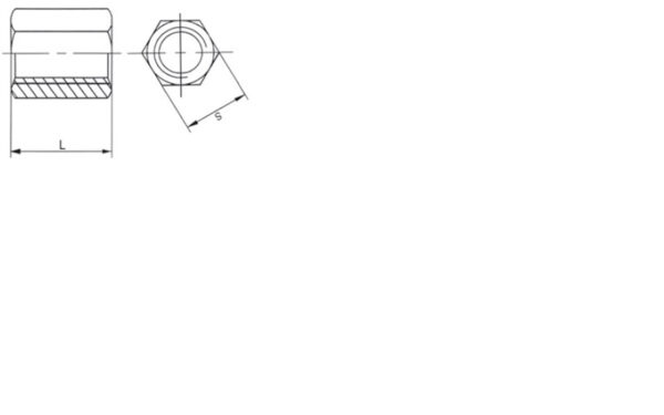 Manchon hexagonal Zingué 12 x 30 mm- Vendu par 100 – Image 2